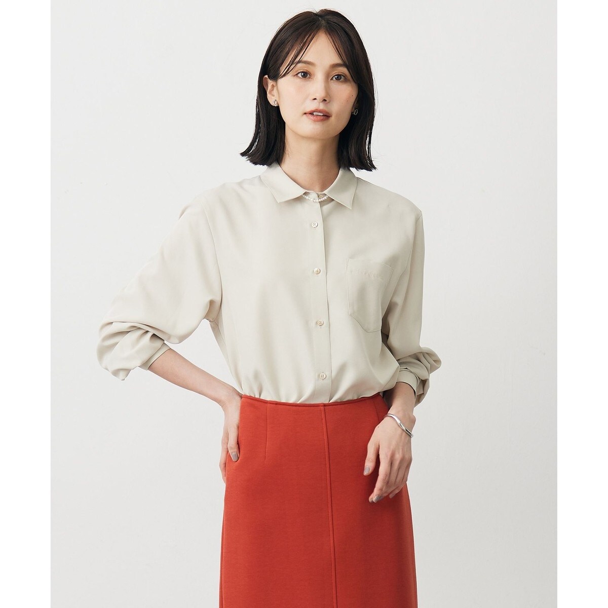 BASEBALL STRIPE RIB NECK SHIRT | トミー ヒルフィガー(Tommy