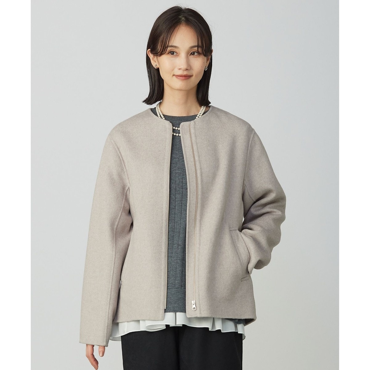 グレースコンチネンタル　ウールボア襟レザージャケット ウールボアジャケット / GRACE CONTINENTAL | GRACE CONTINENTAL