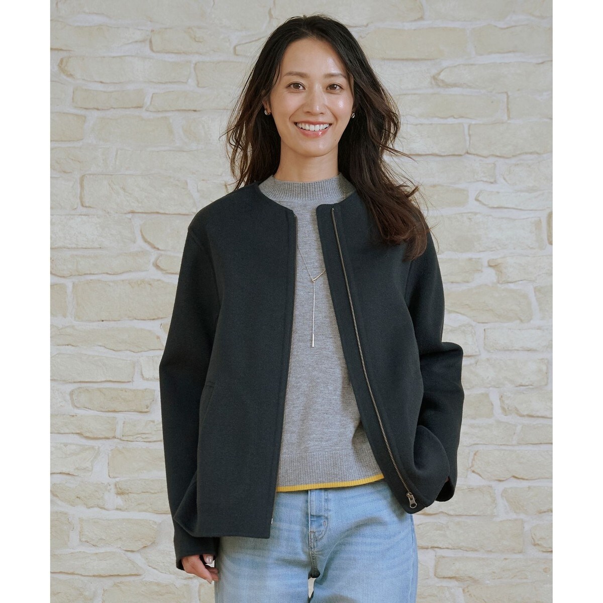 洗える】80/1スパンタイプライター フーデッド アウター | J