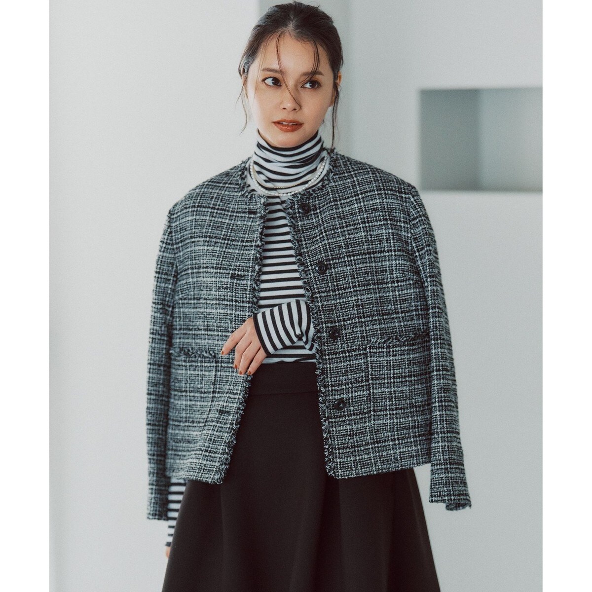 Lightループチェック ツイード ジャケット | Jプレス(J.PRESS