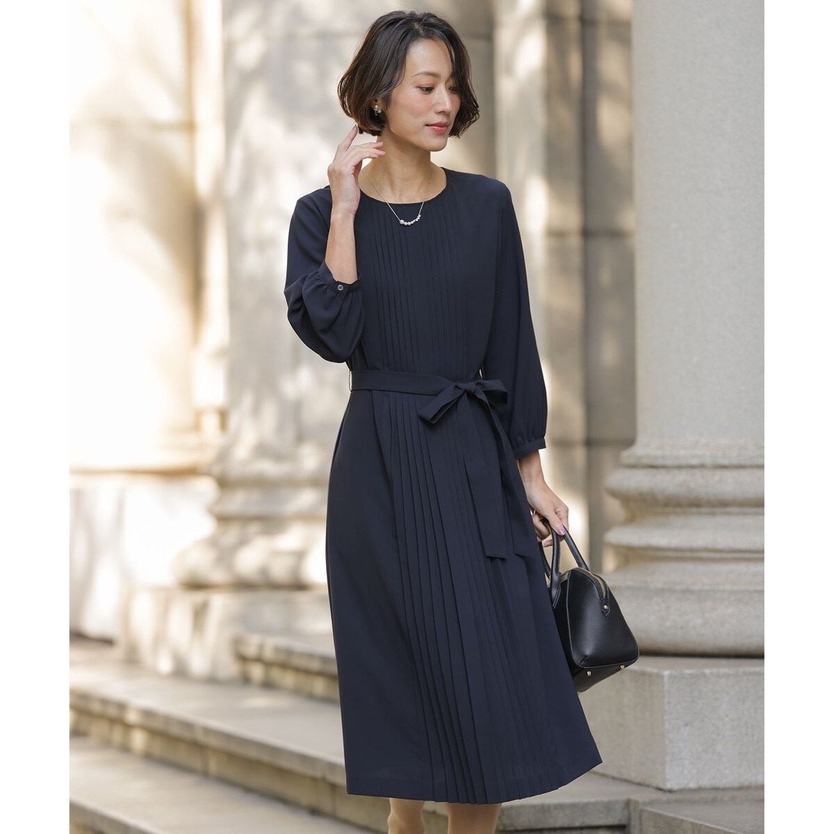 【J.PRESS L】ウールスムースジャージーワンピース 洗える】ウールスムースジャージー ワンピース | Jプレス(J.PRESS