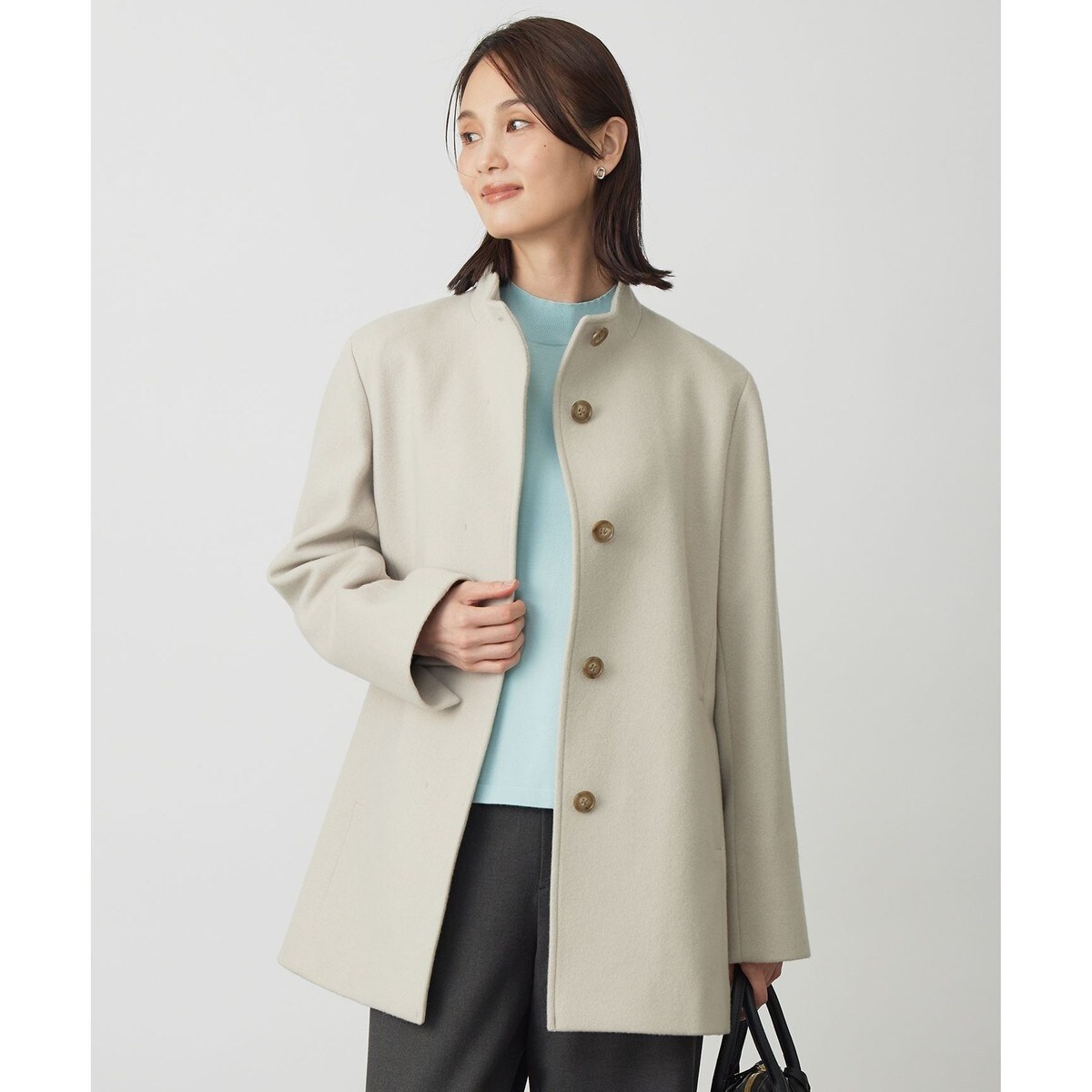 リバーオープンカラーミドル丈コート | スピック＆スパン(Spick and