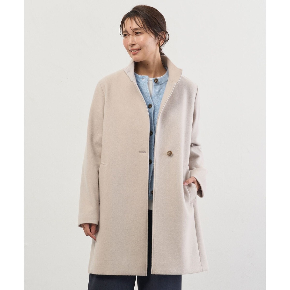 ロイヤルジーロン ビーバー畦ニットカラーコート | イエナ(IENA