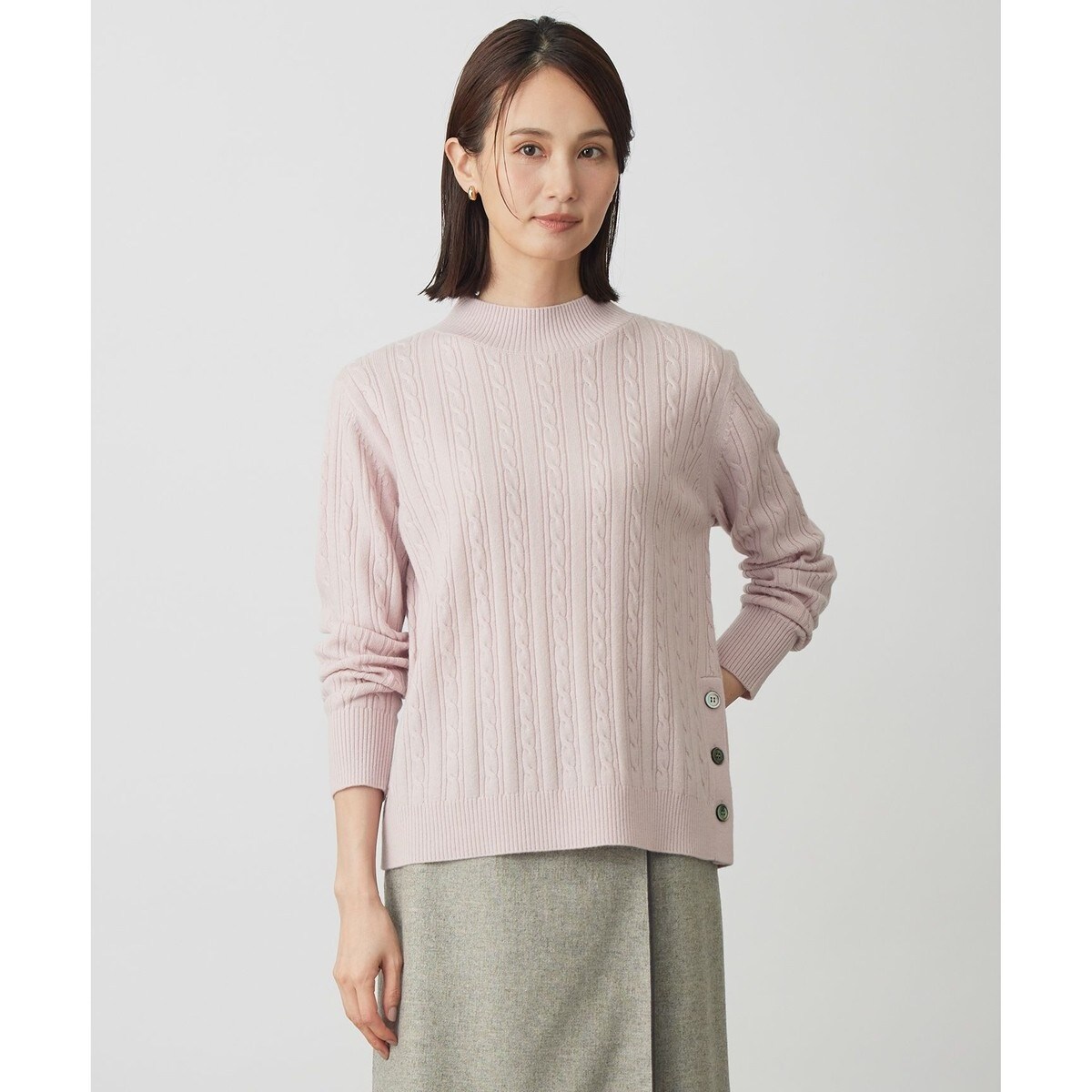 WOOL BLEND AIR ハイネック ニット