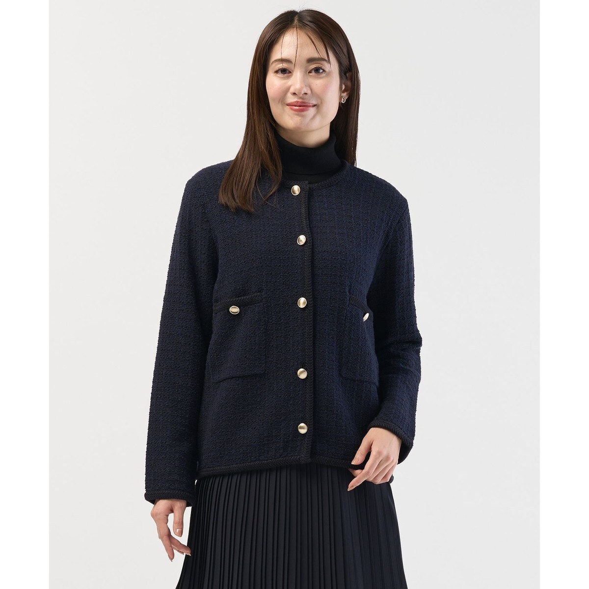 リネンライクノーカラージャケット | スピック＆スパン(Spick and Span