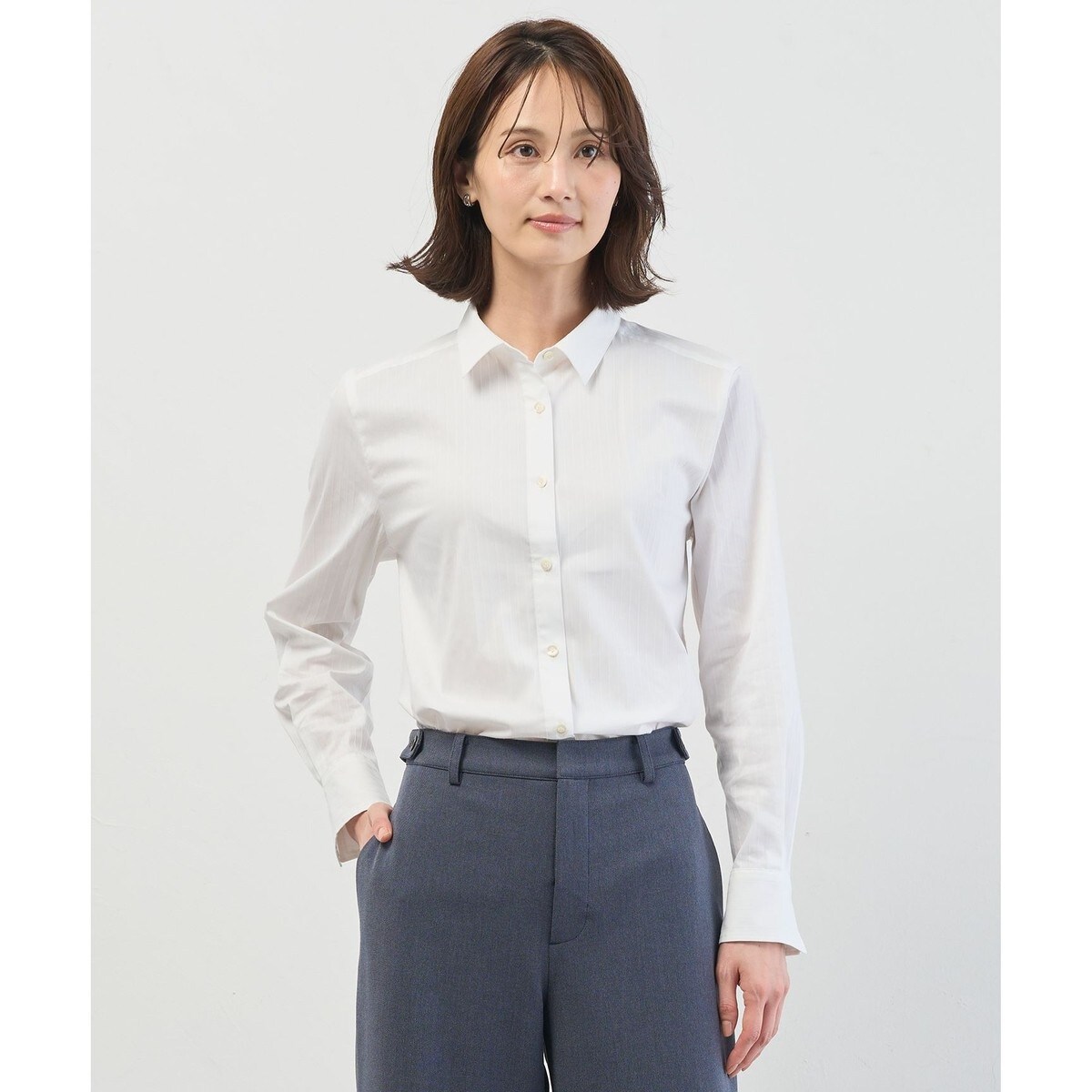 洗える】BEZ コットンリネン ギンガム チュニック ブラウス | J