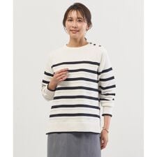 Cotton Polyester カラーボーダー ニット