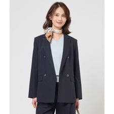 セルロースリネンストレッチ ダブル ジャケット