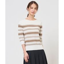 COTTON POLYESTER ボーダー ニット