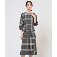 ブロックチェックジャガード ワンピース