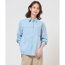 【冷房対策に】コットンリネン 7oz デニム シャツ