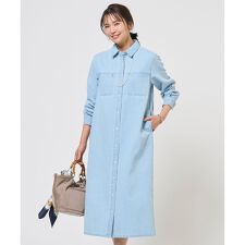 コットンリネン 7oz デニム シャツ ワンピース