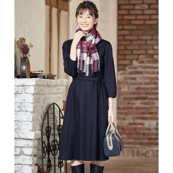 【J.PRESS L】ウールスムースジャージーワンピース 洗える】ウールスムースジャージー ワンピース | Jプレス(J.PRESS