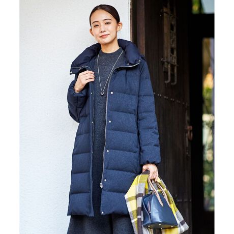 ポリエステル ハウンドトゥース ロング ダウンコート | Jプレス(J 