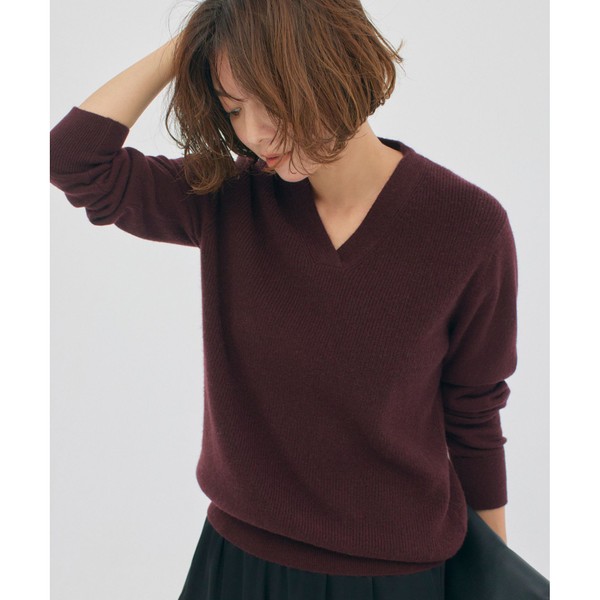 洗える】ＣＡＳＨＭＥＲＥ ＢＬＥＮＤ Ｖネック ニット | Ｊプレス(J