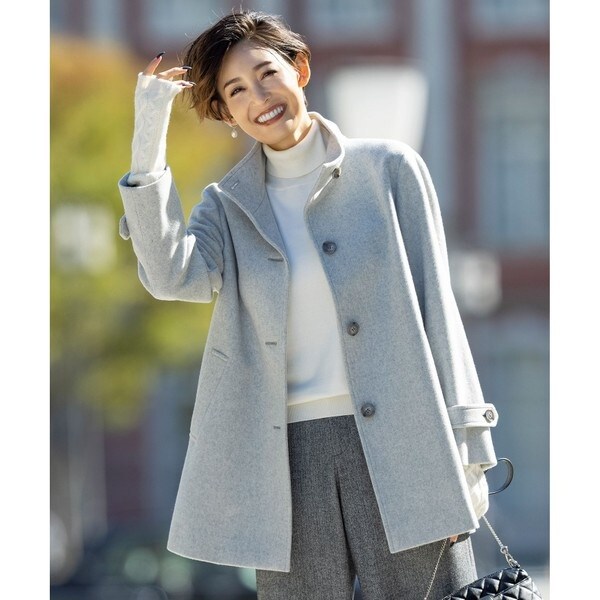 ジェイプレスレディス　ショートビーバー　スタンドカラーコート　11号 ショートビーバー スタンドカラー コート （その他アウター）｜J