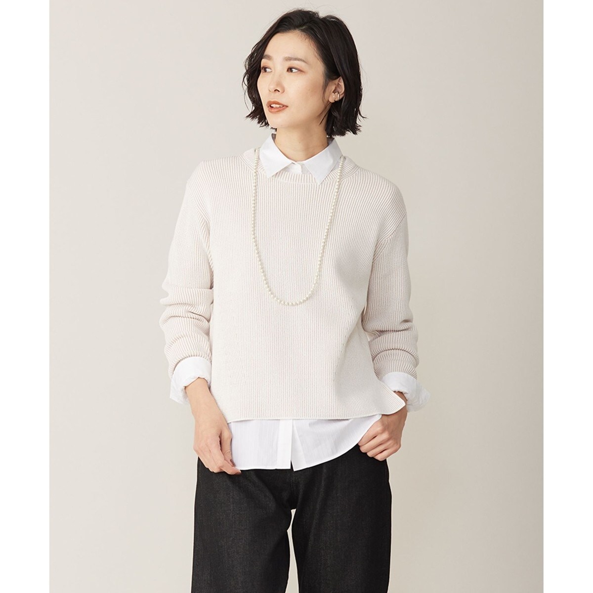 【洗える】COTTON LINEN Vネック ニット J.PRESS｜【洗える】COTTON LINEN Vネック ニット | Rakuten