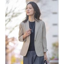 【セットアップ対応】セルロースリネンストレッチ テーラード ジャケット