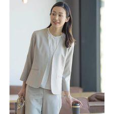 【セットアップ対応・洗える・UVケア・速乾】 OXIJEWELストレッチ ノーカラー ジャケット