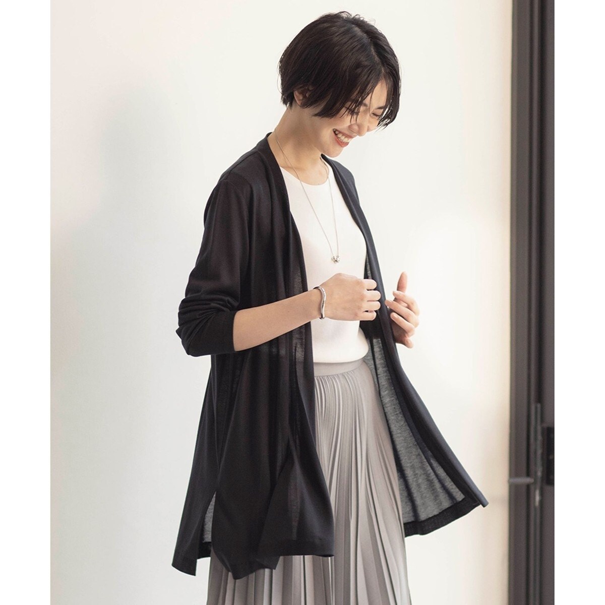 【未使用】J.PRESS ベージュ ジャージー 着流しカーデ 重ね着 J.PRESS｜ジャージー Vネック カーディガン | Rakuten Fashion(楽天