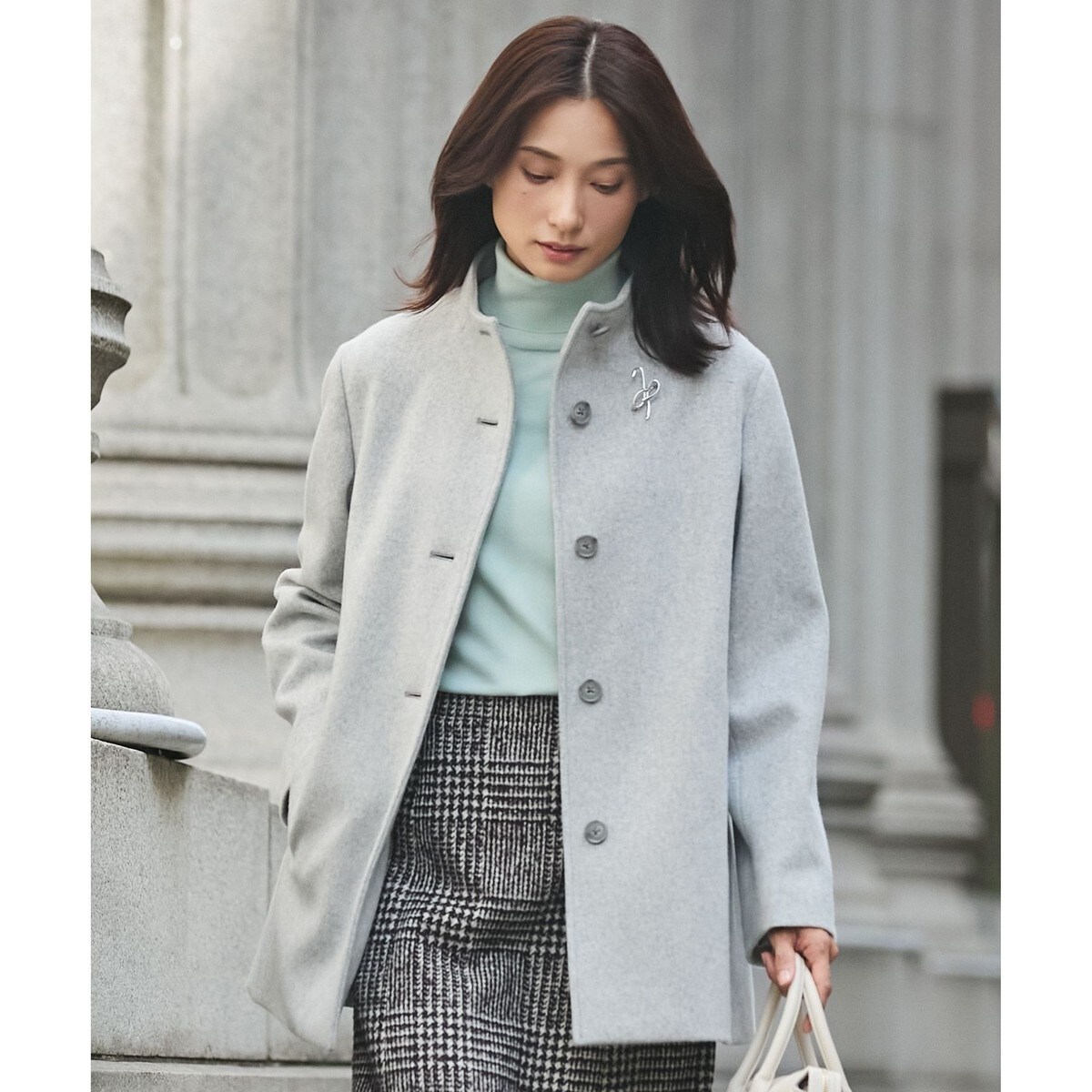 ウールカシミヤビーバー フード付き ショートコート | 23区(23KU