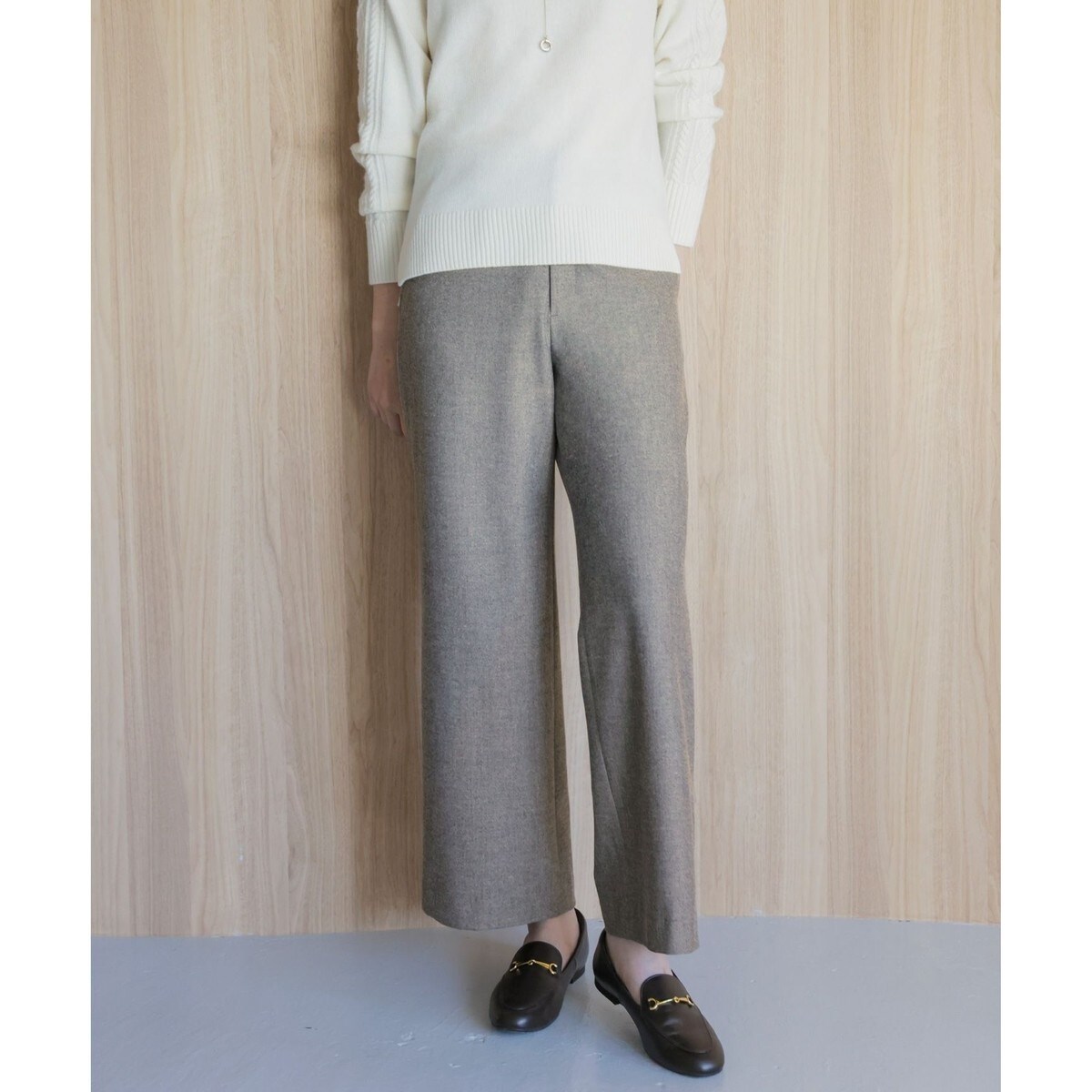 新品タグ付　【洗える】チェルビック セミワイド パンツ　J.PRESS 洗える】チェルビック セミワイド パンツ / J.PRESS LADIES