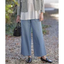 【洗える】5ozバージラコンパクト デニム セミワイドパンツ