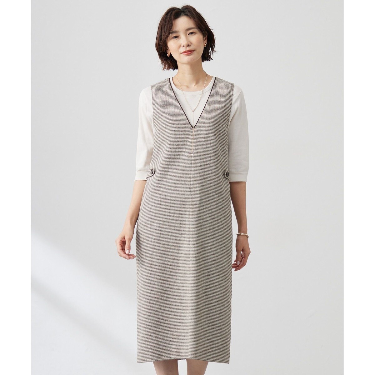 JPRESS ジェイプレス　【洗える】ウールスムース ジャンパースカート 洗える】ウールスムース ジャンパースカート / J.PRESS LADIES L