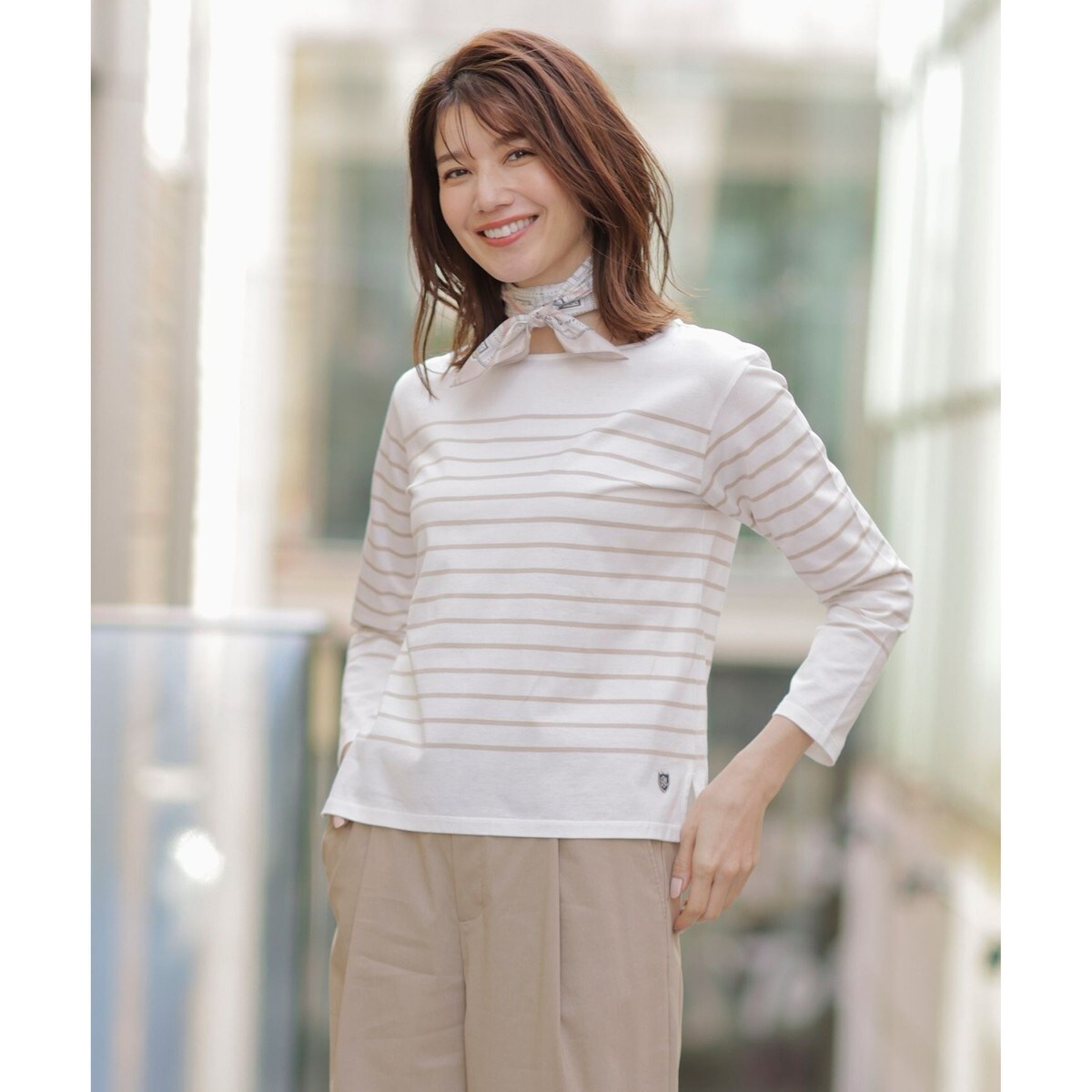 J.PRESS】バスクボーダーカットソー コットン 新品 Mサイズ グレー
