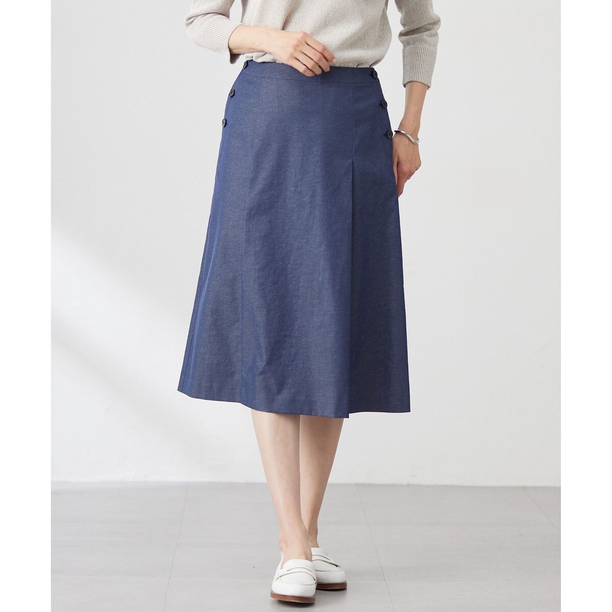 scolar スカラー　153619：異素材切替パッチワークスカート ScoLar スカート 153619：異素材切替パッチワークスカート