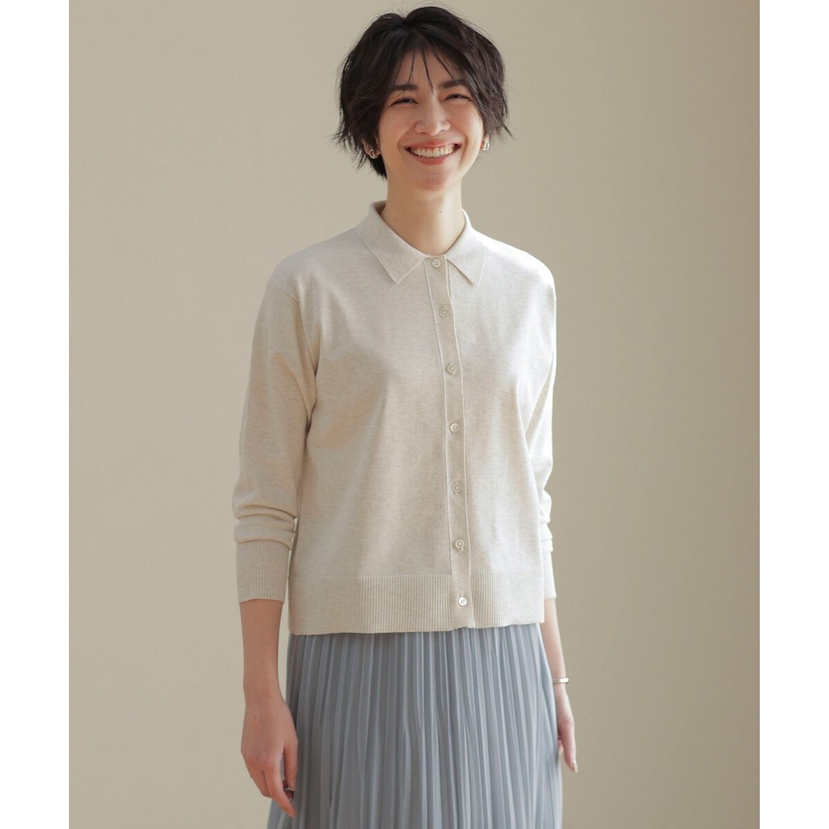 J.PRESS LADIES 【洗える】ニットポロ カーディガン M J.PRESS（J.プレス） ニット セーター 「洗える」ニットポロ