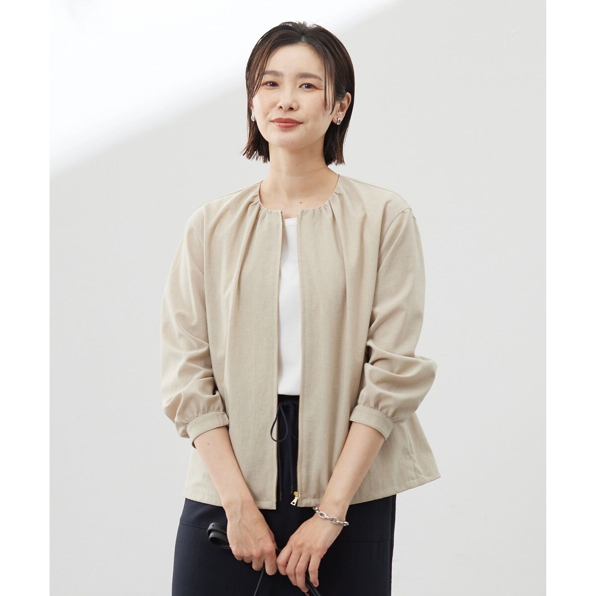 自由区　【洗える】シアーメモリー ブルゾン 洗える】シアーメモリー ブルゾン / 自由区 | ファッション通販