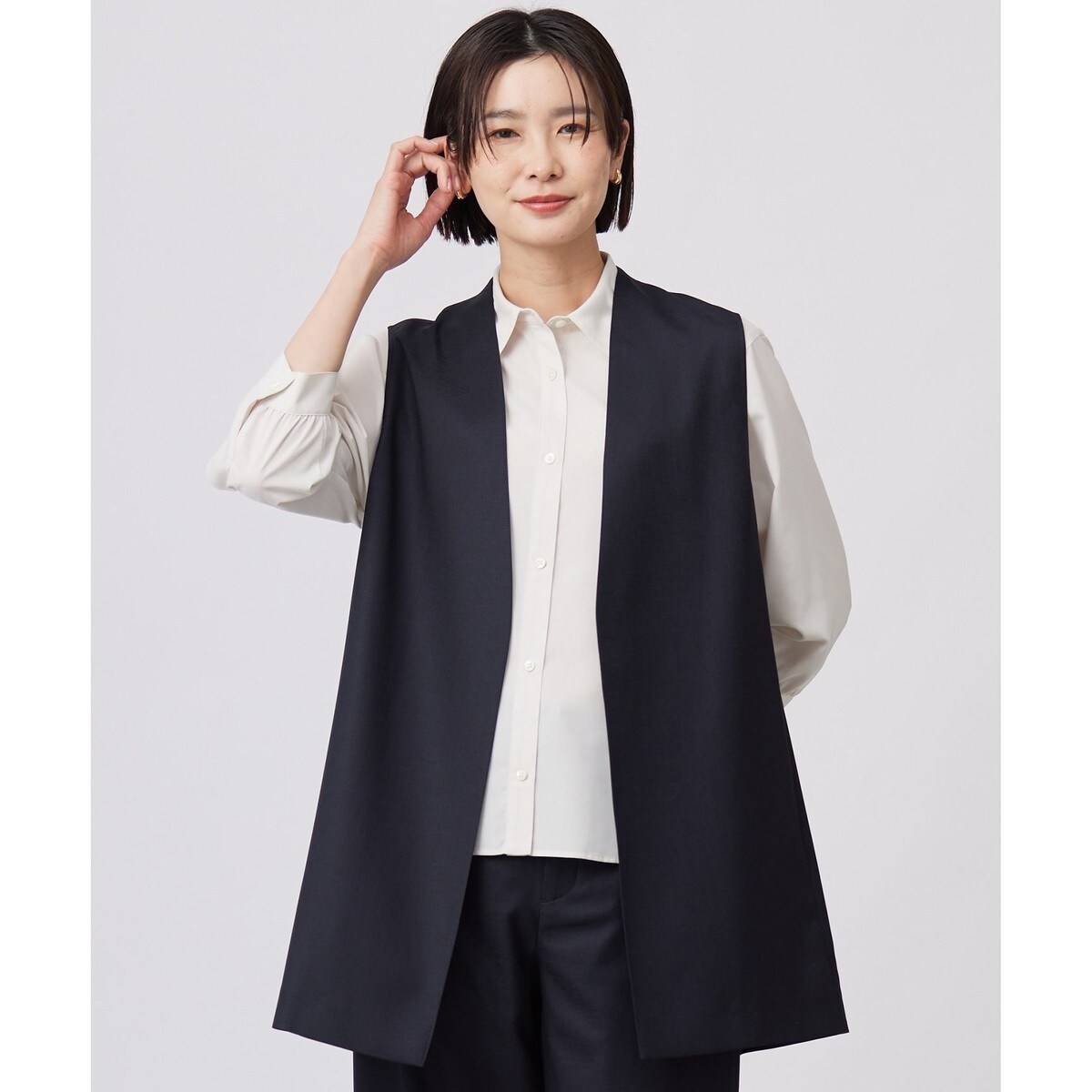 洗えるコットンレースジャケット【Leilian WHITE LABEL