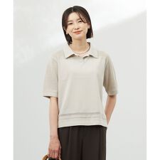 【洗える】COTTON POLYESTER ニットポロ