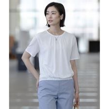 【洗える】ミラノ風天竺シアー カットソー