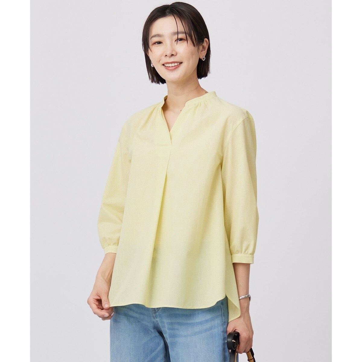 【洗える】BEZ VEGA シャツカラー ブラウス 洗える】BEZ VEGA シャツカラー ブラウス / J.PRESS LADIES S