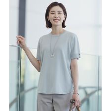 【洗える】COTTON POLYESTER 袖ボタン ニット