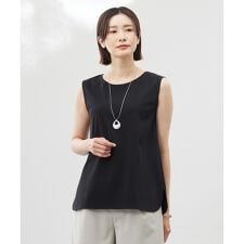 【洗える】スムースジャージー ノースリーブ カットソー