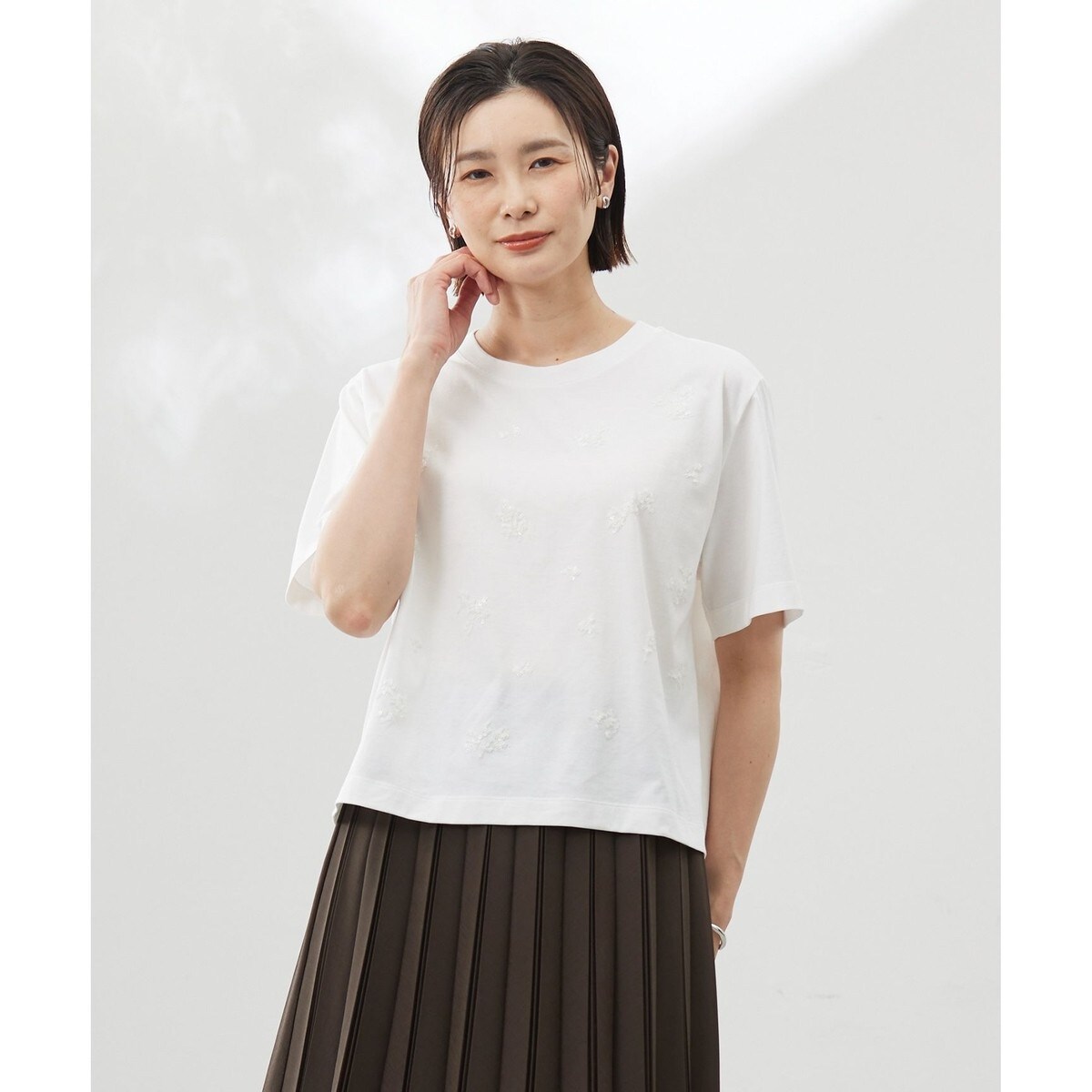 GLOW6月号掲載/洗える】スビンギザコットン クロップド Tシャツ