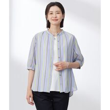 【洗える】ランダムストライプ ブラウス