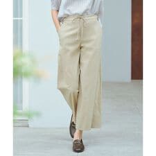 【洗える】セルロースリネンストレッチ イージー パンツ