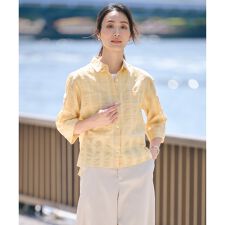 Ｊプレス(J.PRESS)の【洗える】SHEER チェック シャツ ブラウス