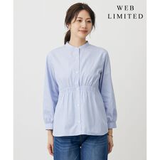 【WEB限定・洗える】ストライプ シャーリング ブラウス