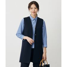 【洗える】T/Rアルガンシルク ジレ