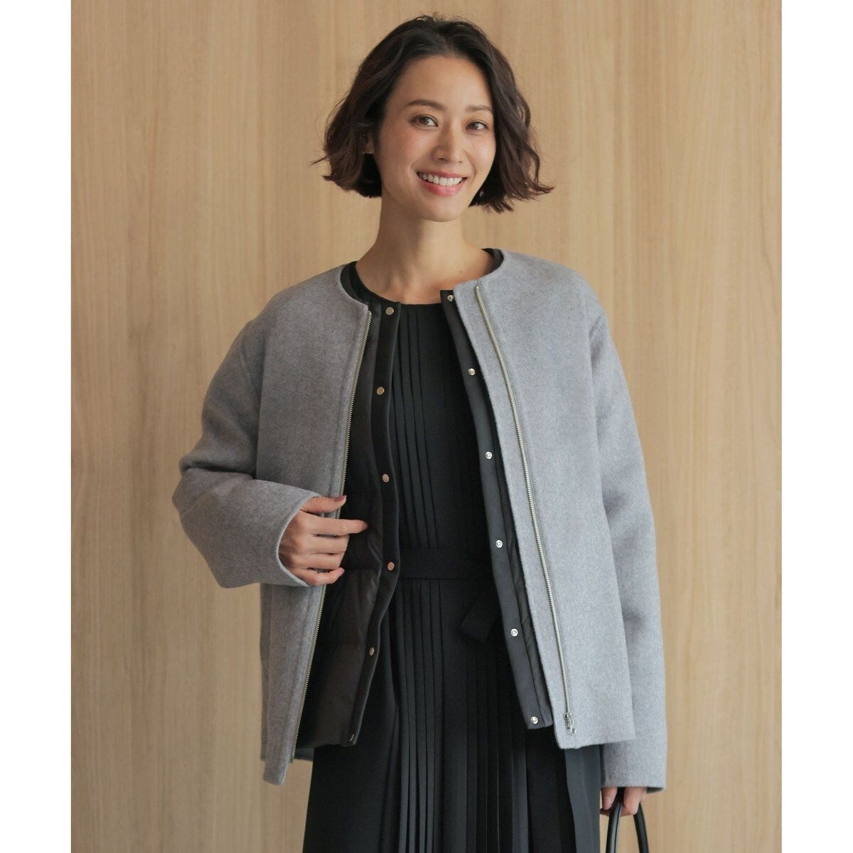 ウールナイロンリバー ノーカラー コート | Jプレス(J.PRESS