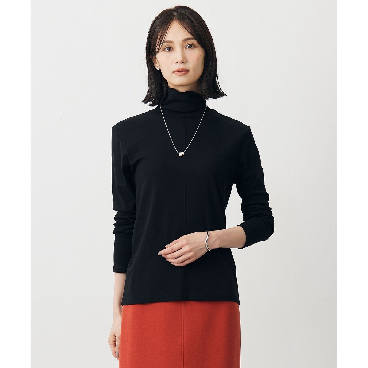 洗える　ウールミルドジャージー ビスチェライクコンビ カットソー 23区 【洗える】ウールミルドジャージー ビスチェライクコンビ