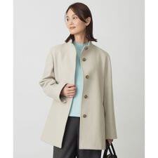 ショートビーバー ミディ丈 スタンドカラー コート
