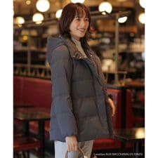 【洗える・2way】タフタダウン ミドル丈 コート