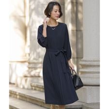 ノルディス2wayジョーゼット フロントプリーツ ワンピース