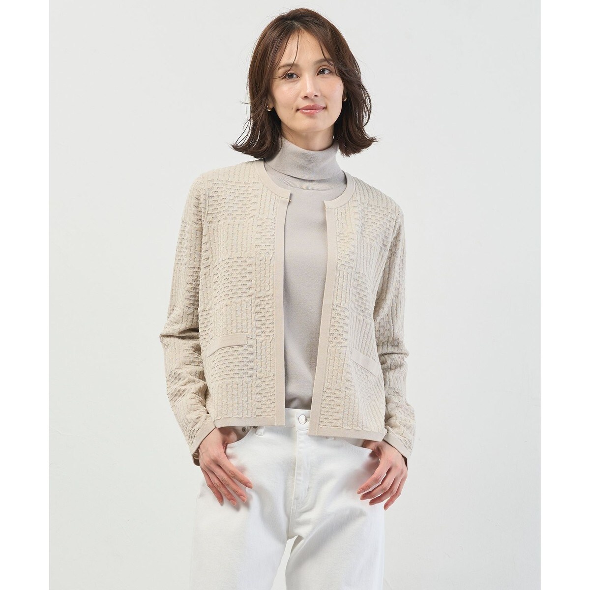 ジャガード ニット ジャケット